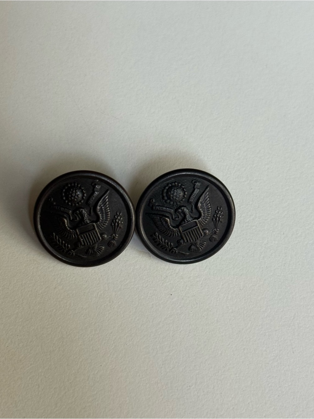 Vintage Waterbury Scovill MF’G Co US Eagle Buttons Pair Shank USA